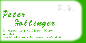 peter hollinger business card